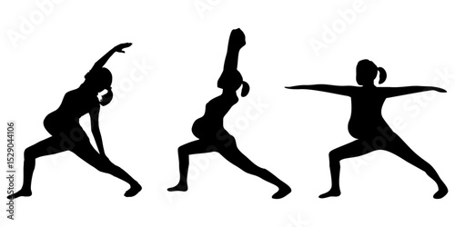 Pregnant Woman in Yoga Pose Silhouette
