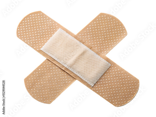 Adhesive Bandages in Cross Shape Isolated on transparent background, Isolated Png, Isolated on transparent background, Isolated Png file, Cut-out, No Background, Isolated object