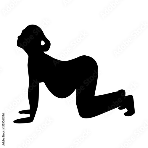 Pregnant Woman in Yoga Pose Silhouette