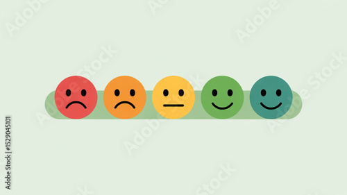 Five Emojis Showing Customer Satisfaction Feedback Scale