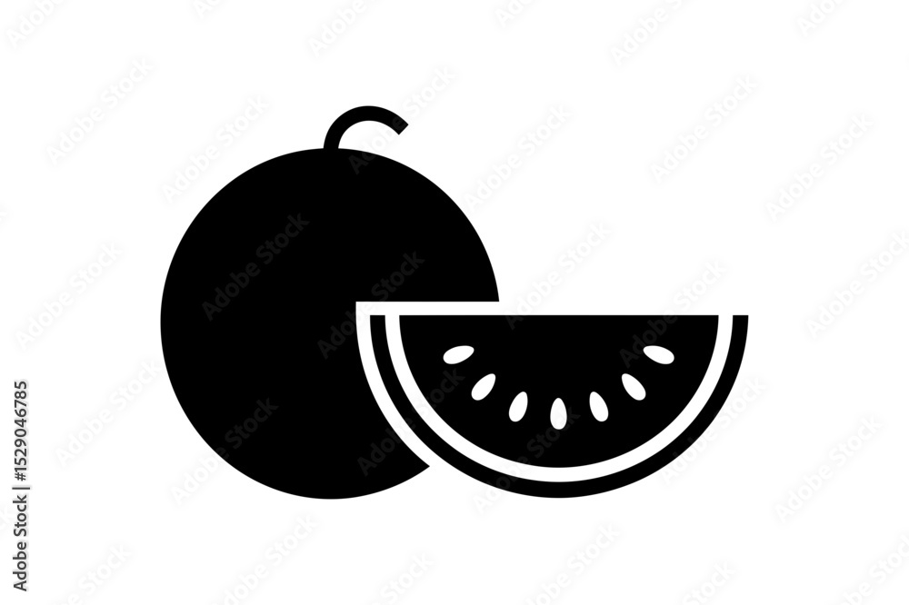 Obraz premium Watermelon fruit slice summer food vector graphic