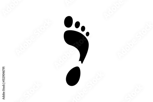Footprint single black and white graphic vector