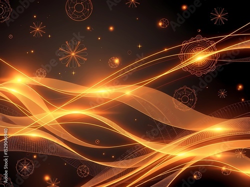 Experience the captivating beauty of an abstract golden fractal pattern