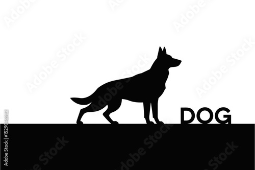 German shepherd dog silhouette standing profile view