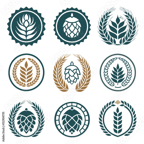 Dark Muted Palette Vector Design of Sustainable Brewery Badge  