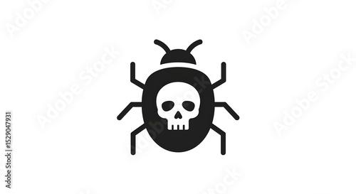 Skull bug icon representing malware or software virus infection

