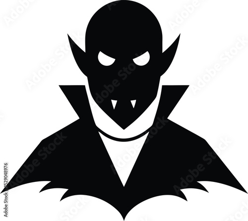 Mysterious Vampire Silhouette Gothic Horror Icon Illustration
