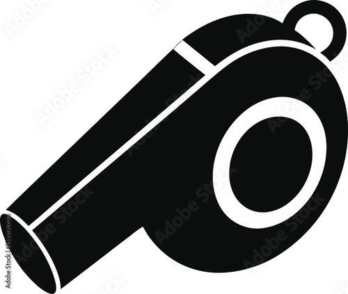 Black and White Whistle Icon A Simple Vector Illustration