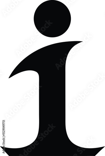 Elegant Stylized Lowercase I Initial Letter Design Vector Graphic Illustration