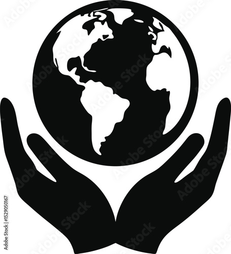Protecting Our Planet Hands Holding Earth Icon