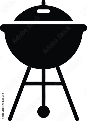black silhouette of a barbecue grill icon