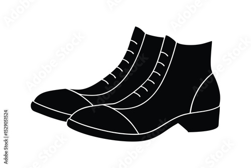 Silhouette art illustration of a Bavarian man boots.eps