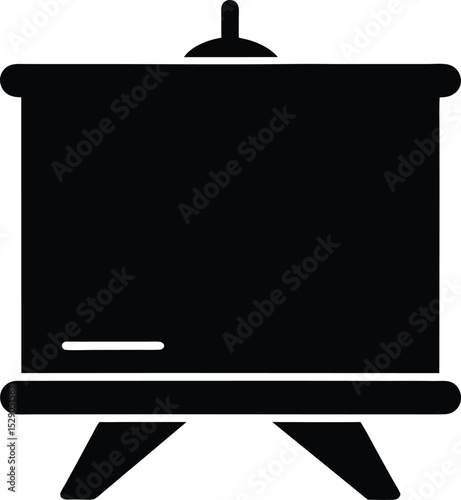 black silhouette of a blackboard with chalk icon