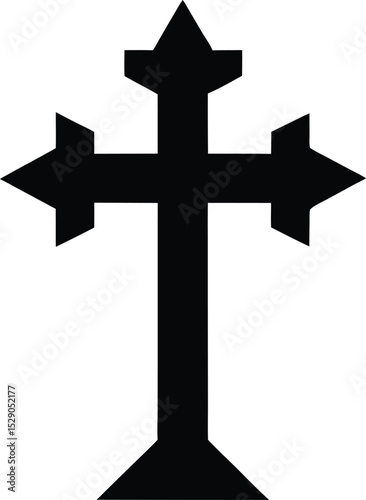 black silhouette of a christian cross icon