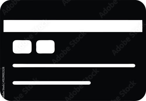 black silhouette of a credit card icon payment