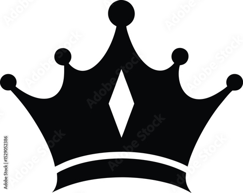 black silhouette of a crown icon royalty and luxury