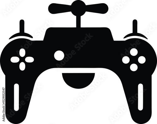 black silhouette of a drone controller icon