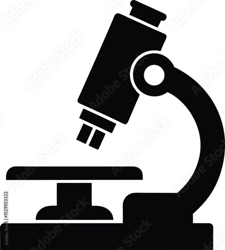 black silhouette of a microscope icon