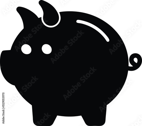 piggy bank on black