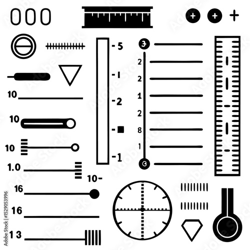 Map Scale Bar Styles - Essential Symbol Set"