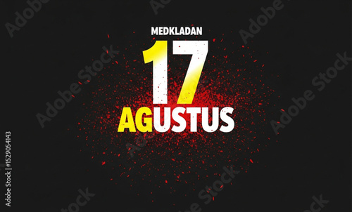 Medkladan 17 Agustus Independence Day Celebration Text Design | Indonesian National Day Holiday Graphic for Banners, Posters and Social Media Campaigns