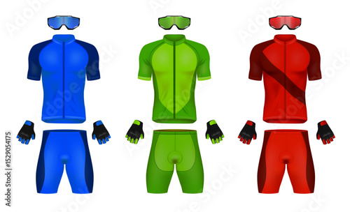 Realistic Cycling Uniform  Mockup Set