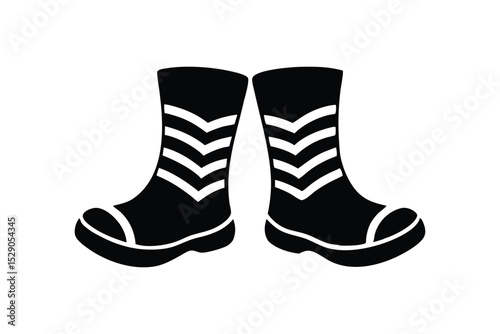 Silhouette art illustration of Oktoberfest boot prints on the ground.eps