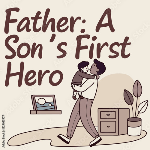  father a son s first hero text overlay