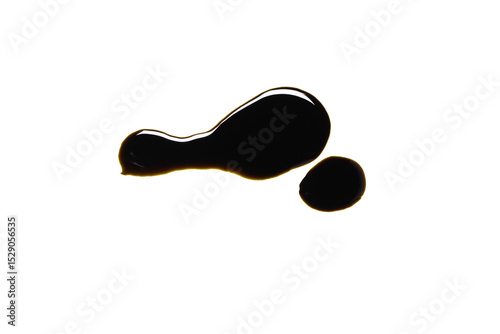 Old engine oil drip stains isolated on white background