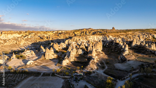 Beautiful landscape with sunset view in the region of capadocia in Turkey