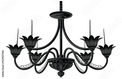 "Minimalist Line Art Vector of Classic Chandelier"

