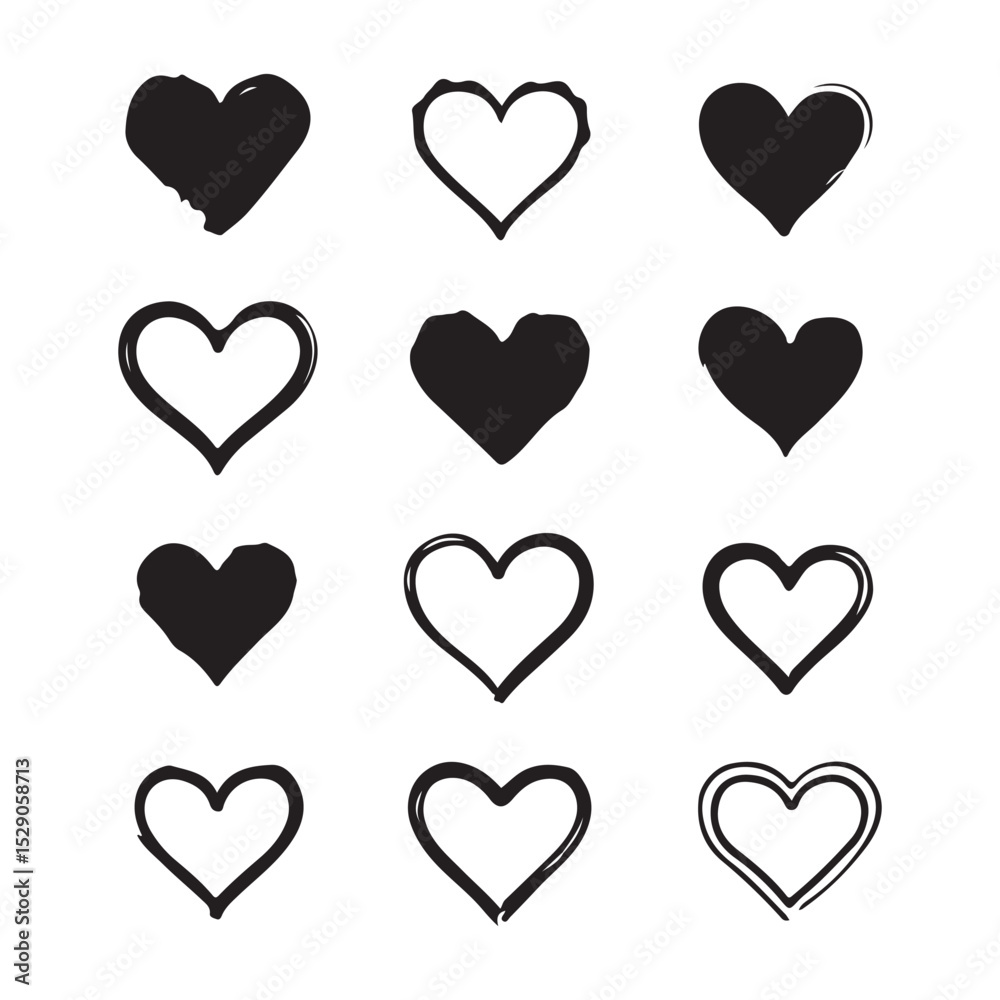 Set of Red Hand-Drawn Hearts in Various Styles – Romantic and Artistic Heart Icons Collection
Set of Red Hand-Drawn Hearts in Various Styles – Romantic and Artistic Heart Icons Collection
