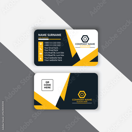 Modern business card design, Creative modern clean corporate double-side business card template, personal visiting card, vector illustration.
