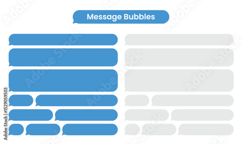 Chatting bubbles set. Speech bubble message on phone. Vector