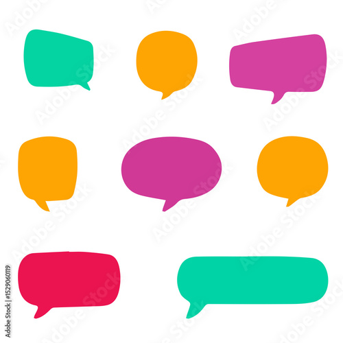 laughing speech bubble sound effect different shapes collection. Cute speech balloon text lettering set illustration