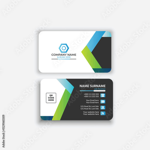 Modern creative professional business card template design. Modern business card template.