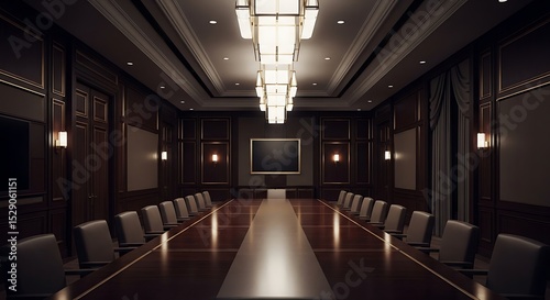 Elegant Corporate Meeting Room: Long Table and Comfortable Chairs