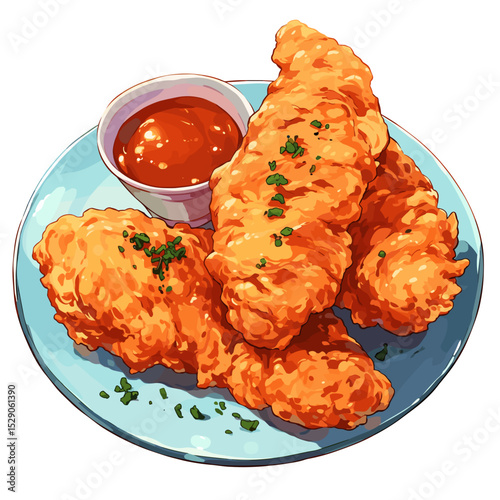 Crispy Chicken Tenders with Sauce