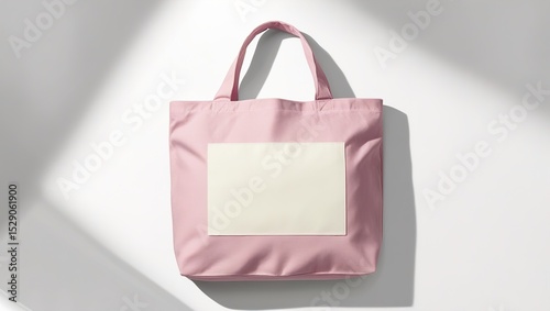 pink shopping bag on white