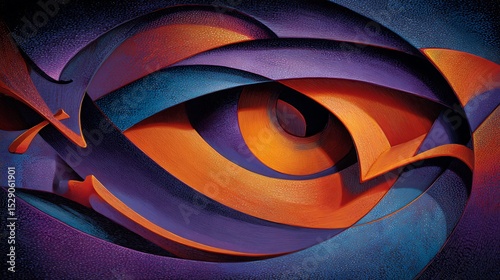 Abstract design with vibrant colors and dynamic shapes.