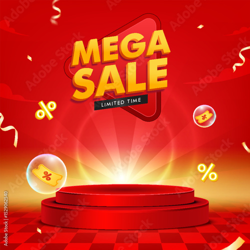 Mega sale banner and social media post