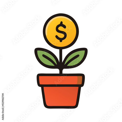 money growth financial or money icons. Suitable for presentations, infographics, websites, and social media posts related to finance, investments, and banking.
