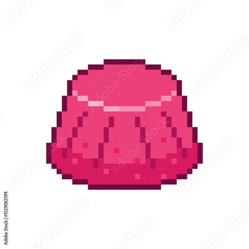Pixel art Strawberry Jelly Dessert game asset design
