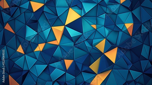 Geometric Triangular Pattern with Blue and Yellow Accents