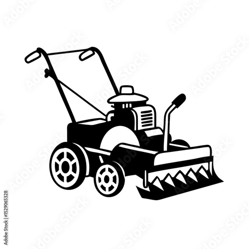 Rotary tiller icon, modern design, gardening equipment, farming