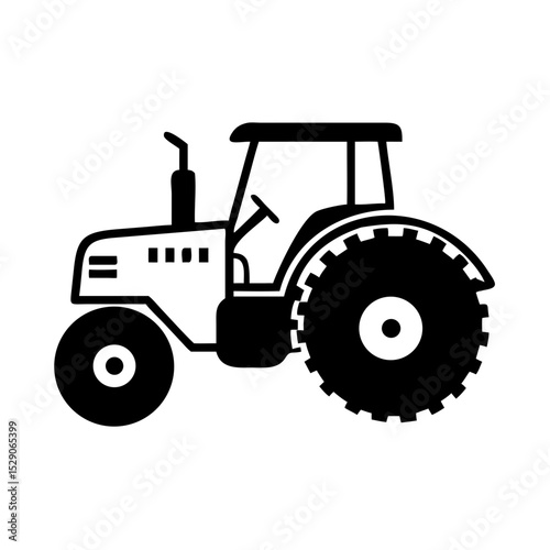 Tractor icon, modern design, essential agricultural machinery
