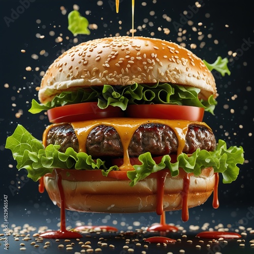hamburger on a plate