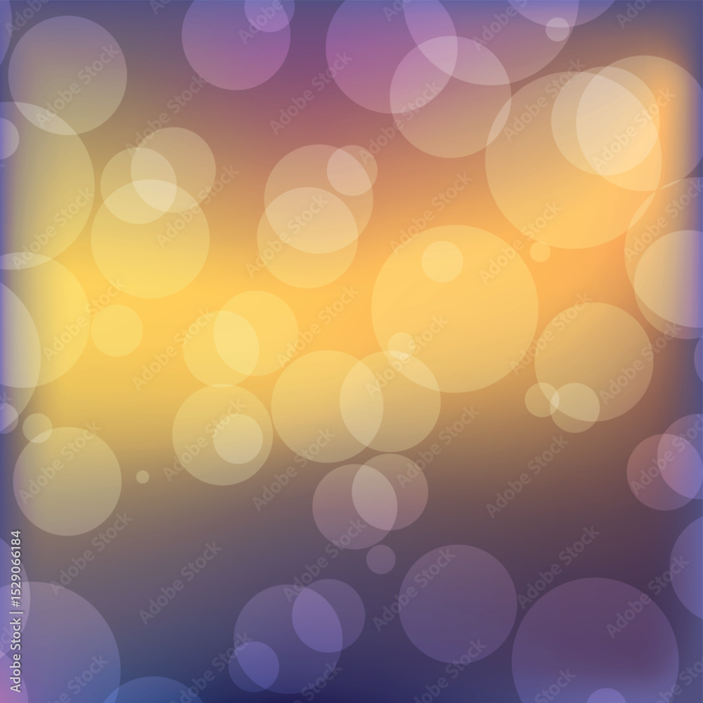 Abstract multicolored bokeh background with defocused circles and glitter. Decoration element for Christmas and New Year holidays, greeting cards, web banners, posters - Vector illustration