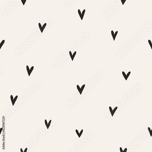 Tiny heart polka dot, seamless pattern, endless design. Simple love print. Modern trendy romantic background, repeating texture with subtle valentines for wrapping, textile. Flat vector illustration