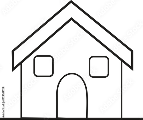 Minimalist Line Art House Icon Vector for Architecture, Real Estate, Construction, and Home Design Projects